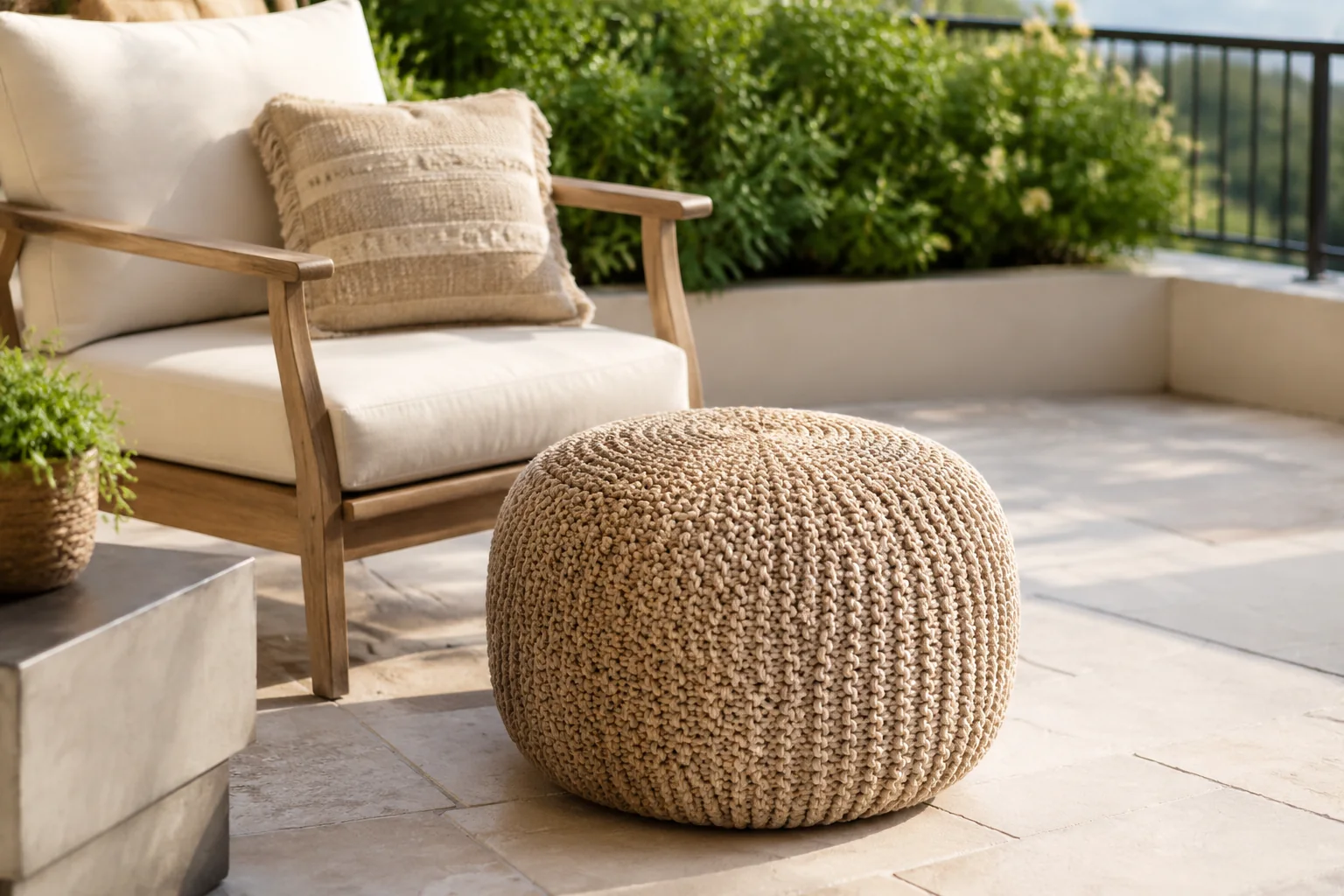 Noluxia Outdoor Pouf Ottoman - Image 3