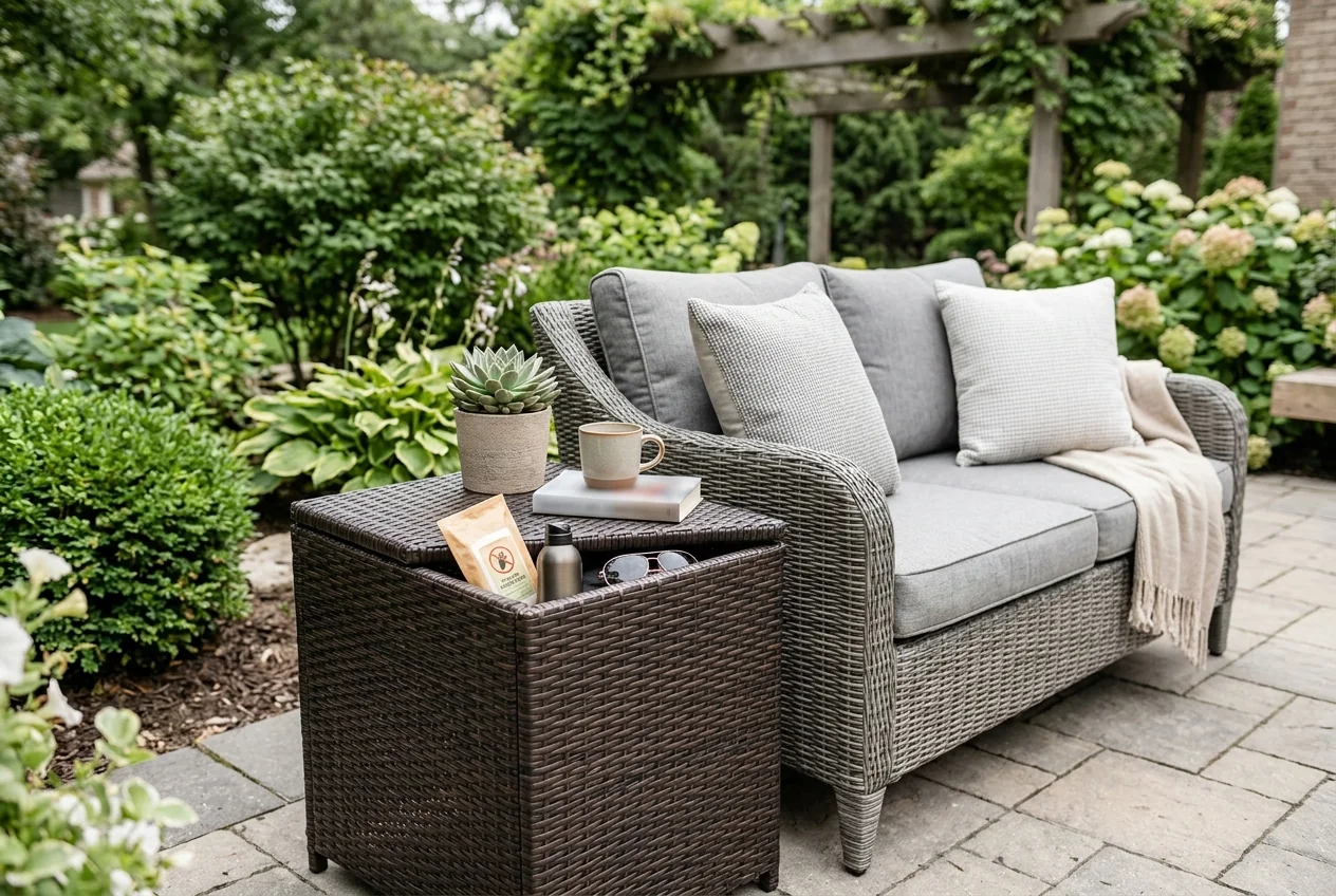 Noluxia Patio Side Table with Storage - Image 3