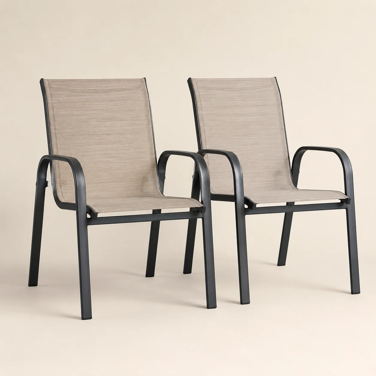Noluxia Stackable Patio Dining Chair Pair