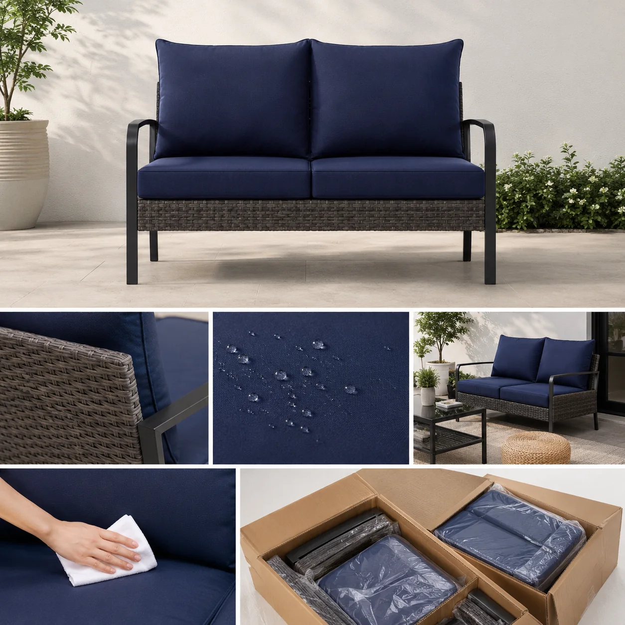 Noluxia Outdoor Loveseat with Cushions - Image 4