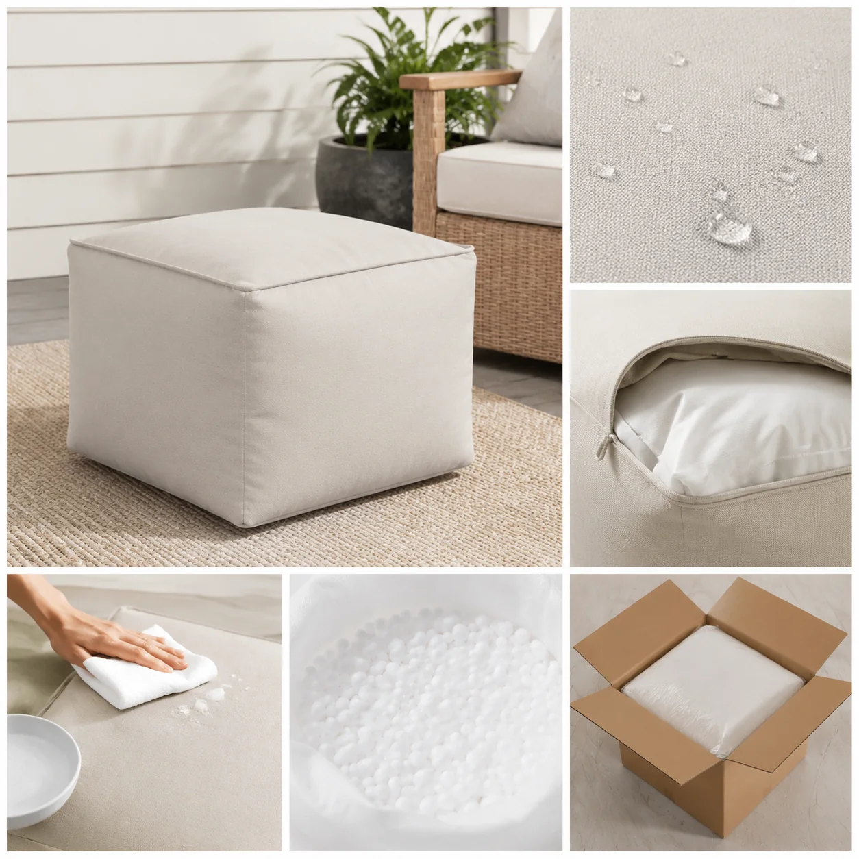 Noluxia Outdoor Pouf Ottoman - Image 4