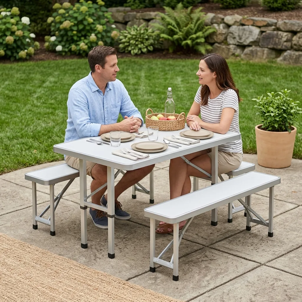 Noluxia Folding Picnic Table Bench - Image 4