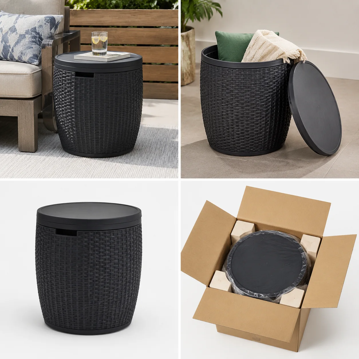 Noluxia Patio Side Table with Storage - Image 4